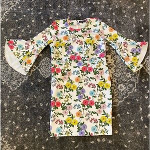 Eloquii Floral Special Occasion Dress with Bell Sleeves